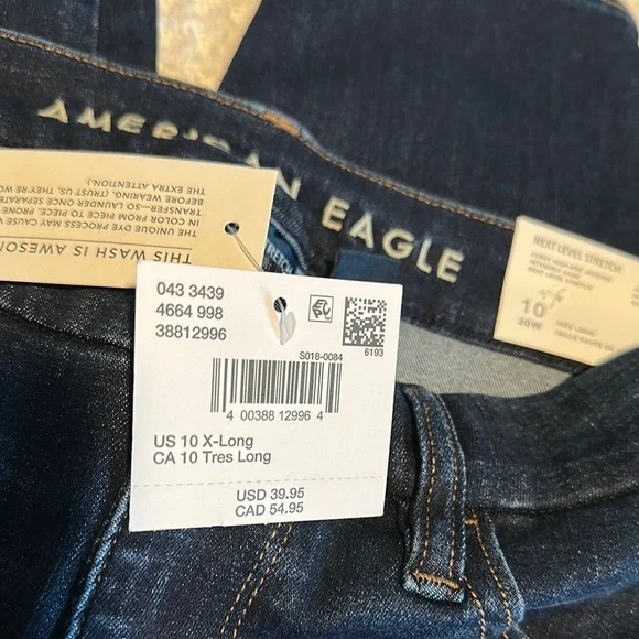 American Eagle Outfitters Indigo Jegging - Size 10 X-Long - Picture 3 of 4